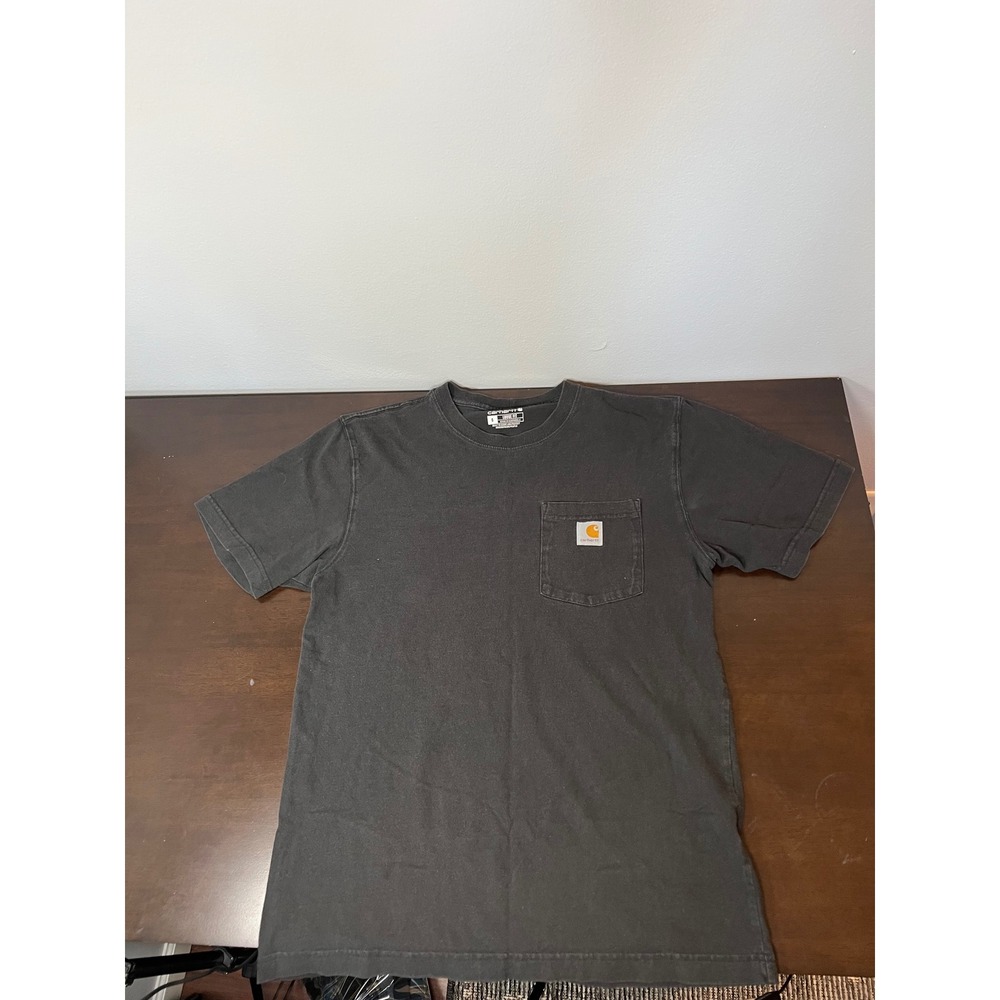 Carhartt Mens Loose Fit Pocket T-Shirt Faded Black Cotton Workwear Tee Small